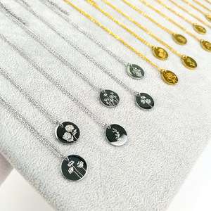 Collar con Colgante de Flor de los Doce <span class=keywords><strong>Meses</strong></span> de Alta Calidad, Diseño Irregular de Flor de Nacimiento, Joyería Minimalista, <span class=keywords><strong>Regalo</strong></span> de Cumpleaños - Product Image 3