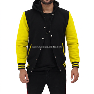 Chaqueta de béisbol de invierno para hombre Varsity Slim Fit 100% algodón lana polar bordado personalizado soporte a prueba de viento transpirable fábrica - Product Image 3