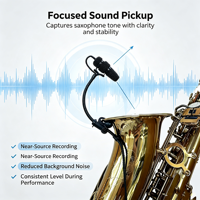 Microphone à pince pour saxophone, son brillant pour performance, micro de scène avec support pour saxophone
