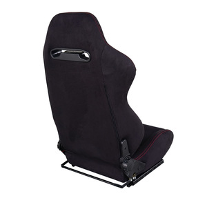 Paire de sièges - Paire de sièges de voiture de sport, tissu noir, universels avec kit Simoni Racing Sled - Product Image 2