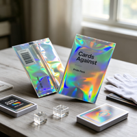 Sachets thermoscellés en Mylar, imprimés sur mesure, métallisés, laminés, à dos scellé, pour l'emballage de pochettes de cartes de jeu