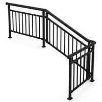 Rampe d'escalier en acier galvanisé noir thermolaqué, fabrication directe usine, balustrade moderne sur mesure pour villa, balcon, appartement, escalier