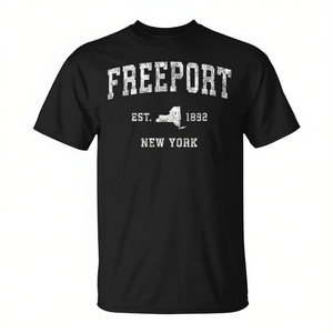 T-shirt sportiva vintage Freeport New York Est 1892 - Product Image 2