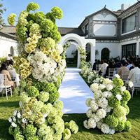 Arche de fleurs en soie artificielle réaliste, faite à la main, vert armée, longue durée, imperméable, pour remise de diplôme, Noël, Nouvel An, mariage