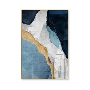 Cristal de luxe <span class=keywords><strong>marbre</strong></span> verre acrylique <span class=keywords><strong>effet</strong></span> feuille d'or oeuvre abstraite peinture en porcelaine de cristal - Product Image 1