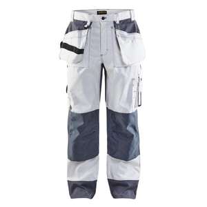 BLAKLADER - 150318601094D84 Pantalones artesanos con bolsillos para rodilleras Blanco/gris-PANTALONES DE TRABAJO EAN 7330509340516 - Product Image 1