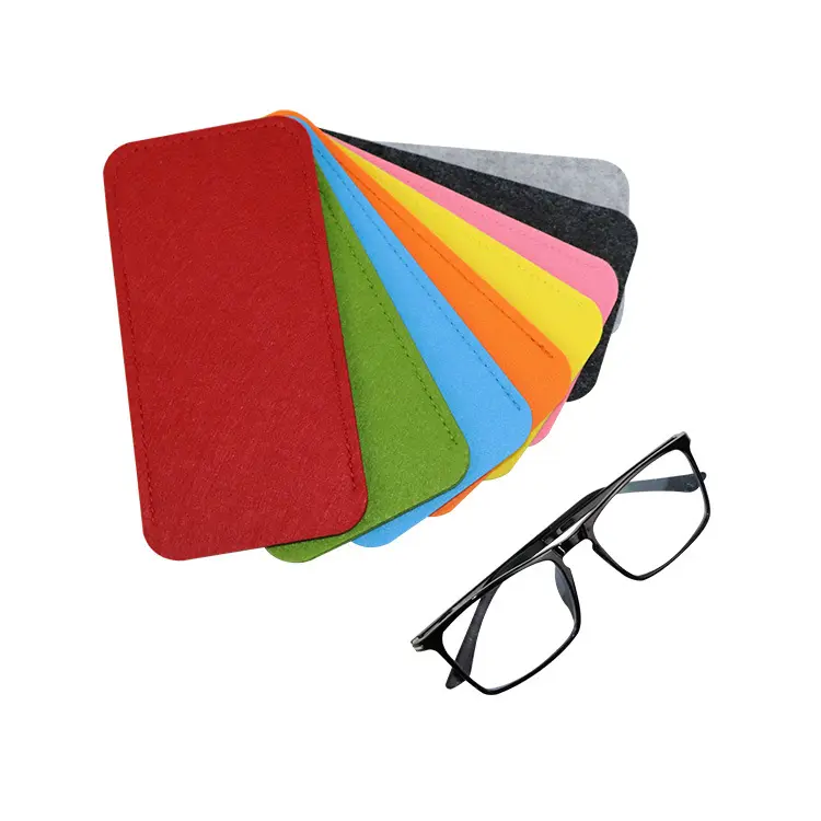 Custom Logo Protection Multi-function pouch holder 100 % wool Felt Glasses case