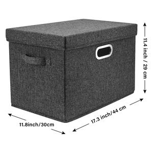Foldable Heavy Duty Waterproof Linen Space Saving Fabric Toy Clothes <b>Bedding</b> Storage <b>Box</b> for Home Organization Wardrobe Drawer - Product Image 2