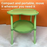 Table d'appoint mobile en plastique durable, style minimaliste moderne, couleur crème, pour salon