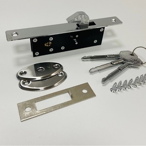 Serrure à mortaise pour porte de magasin, crochet, aluminium, double cylindre, ensemble de serrures pour portes d'entrée de magasin - Product Image 6