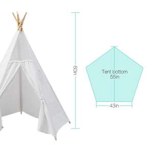 Tente <span class=keywords><strong>tipi</strong></span> populaire en toile pour bébés et enfants, jouet sportif, respirante, portable, pour jouer, camper, salon - Product Image 4