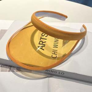 Custom Trendy Girl Ultralight Sunscreen Caps PVC Brim Sun Visor Cap, Clear Irrompible Beach Visor Hats, Transparent Sports Caps - Product Image 4