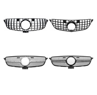 Calandre avant de voiture pour GLE Classe W166 W292 2016-2019, design nid d'abeille noir brillant, plastique de haute qualité, ajustement parfait à 100 %
