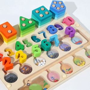 Hot Selling Toddler Best <b>Gift</b> Fine Motor Skills Learning Stacking Wooden Montessori Magnet Puzzles Board - Product Image 3