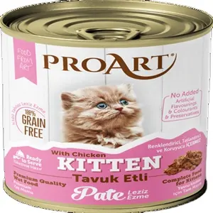 ProArt Kitten Wet Food Pate Com Frango Não Contém Adicionados Sabores Artificiais Corantes E Conservantes