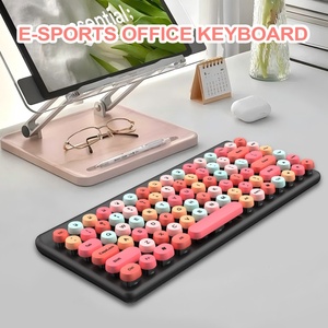 Đen dễ thương đầy màu sắc vòng Keycaps 86 phím Bàn phím không dây và chuột thiết lập cho PC máy tính xách tay - Product Image 4