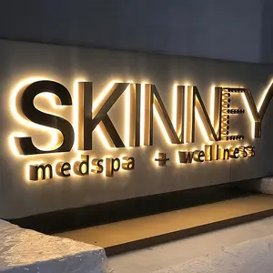 사용자 정의 만든 Led 표지판 3D 금속 로고 사인 야외 백라이트 편지 간판 led 비즈니스 용 조명 표지판