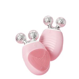 Appareil de lifting facial 2-en-1 en forme de V, masseur électrique vibrant, exfoliant facial en silicone, outil de soin de la peau - Product Image 1