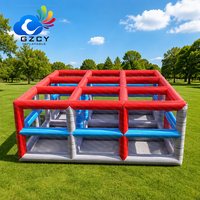 Labyrinthe gonflable commercial en PVC, jeu facile à installer pour location de fête foraine