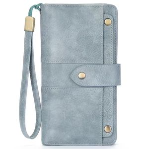 กระเป๋าสตางค์หนัง PU ขนาดเล็กหรูหราสำหรับผู้หญิงกระเป๋าคลัทช์มีคลิปหนีบเงินขนาดเล็ก - Product Image 2