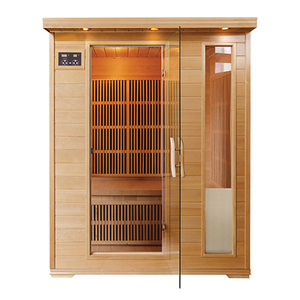 2-Person Wet Steam Sauna with Computer Control Panel Solid Wood Construction for Villa Use Electric Heating Imported From China - Product Image 1