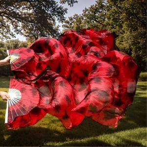 Ventaglio di seta veli di <span class=keywords><strong>danza</strong></span> del ventre colorato in cravatta ventagli di seta per adorare lo spettacolo di <span class=keywords><strong>danza</strong></span> arti - Product Image 2