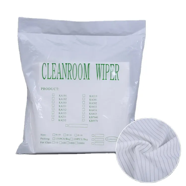 Smt Non-woven Ruitenwisser Voor Cleanroom 100% Polyester 4*4 Veeg Papier