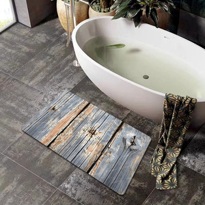 Alfombrilla de Baño de Tierra de Diatomeas Rectangular con Estampado Retro de Madera, Absorbente y Antideslizante para Baño, Ducha y Entrada - Product Image 4
