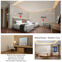 Ensemble de meubles de chambre d'hôtel moderne, solution clé en main, sur mesure, en bois, pour hôtel commercial, durable et écologique