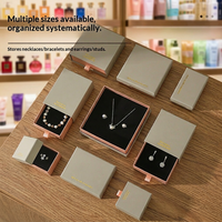 Boîte de rangement pour bijoux et montres en gros, texture brique, avec doublure en éponge, couvercle à charnière bronzé + tiroir pour bagues et boucles d'oreilles