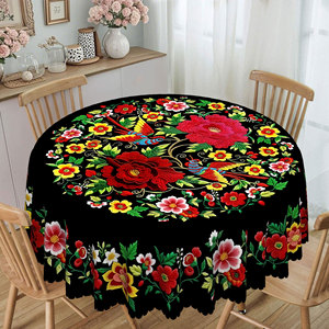 Mantel Mexicano Floral con Borde Festoneado - Product Image 6