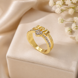 Anello con lettera d'amore per donna, accessorio da dito in stile minimalista per l'uso quotidiano - Product Image 6