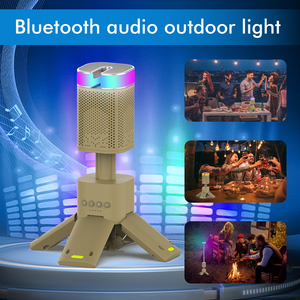 <span class=keywords><strong>Haut</strong></span>-<span class=keywords><strong>parleur</strong></span> d'extérieur avec lampe de camping rechargeable, batterie externe 14000mAh, trépied télescopique, lanterne LED, lampe d'ambiance - Product Image 2