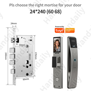 HANDAILY Usine Tuya WIFI Vidéo Interphone Smart Lock Reconnaissance faciale Cerradura Inteligente Biométrique Numérique Serrure D'empreintes Digitales - Product Image 6