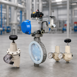 ชุดกรองและปรับแรงดันลมแบบสามทาง SUPCON BN1101F พร้อมซับใน PTFE สำหรับสารเคมี น้ำมัน แก๊ส และลม - Product Image 1