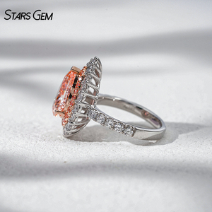 แหวนหมั้นเพชรสำหรับห้องปฏิบัติการสีชมพูของ Starsgem ทำจากทองเคหรูหราได้รับการรับรองว่าเป็น4.0ct หรูหรา - Product Image 3