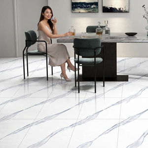Carreaux de sol en porcelaine effet marbre onyx rose, brillants, en céramique, 600x600mm, pour hôtels et maisons - Product Image 2