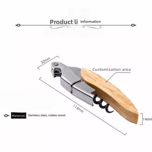 Ouvre-bouteille créatif portable en acier inoxydable pour <span class=keywords><strong>vin</strong></span> et bière avec tire-bouchon, couteau à <span class=keywords><strong>vin</strong></span> multifonctionnel et logo personnalisé - Product Image 4