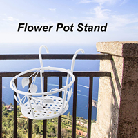 Raboteuse de garde-corps suspendu, Pot de fleurs, supports de plantes en fer, clôture, support de Pot en métal, balcon rond