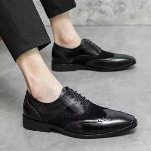 Zapatos Oxford Formales de Negocios para Hombre, Hechos a Mano, de Cuero Vacuno Genuino, Impermeables, con Cordones, Punta Redonda, Calzado Cómodo - Product Image 5
