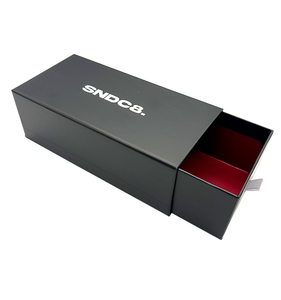 Boîte cadeau avec logo personnalisé, boîte rigide coulissante de luxe avec mousse noire pour bijoux, montres, cosmétiques, parfums, emballage cadeau - Product Image 1