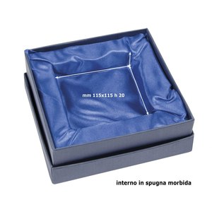 Scatola per Gioielli in Raso Blu 160X160X40 Mm Confezione Regalo Premium - Product Image 2