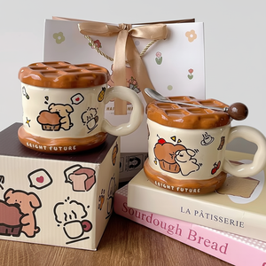 Cute Luxury Design Pottery <b>Ceramic</b> <b>Mug</b> Lid Eco-Friendly Dishwasher Safe Customized Logo High-Looking Business Gifts Home Office - Product Image 1