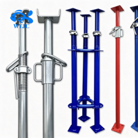 Étais en acier réglables Q235 EN1065 antirouille pour le coulage du béton et le soutien des poutres avec plaque supérieure galvanisée et collier à vis