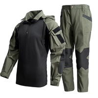 Ensemble uniforme tactique camouflage pour homme avec tissu en mélange de coton imperméable et coupe-vent pour la randonnée, le tir et l'entraînement en plein air