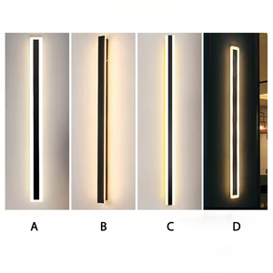 Lámpara de Pared Larga Decorativa, Impermeable, para Jardín o Patio, LED Negra, Rectangular Simple, Lámparas de Pared para Exteriores - Product Image 6
