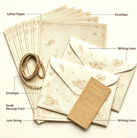Ensemble de papier à lettres et d'enveloppes vintage, cadeau romantique pour elle