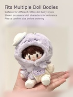 Tenue personnalisée pour poupée en peluche méduse violette, combinaison à capuche en coton pour poupée de 10 cm et 20 cm, vêtements de rechange pour personnage mignon
