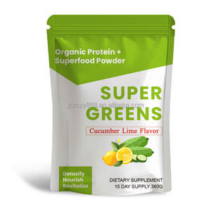 Supplément aux herbes de concombre et citron vert de marque privée-Superaliment vert avec fibres alimentaires et protéines brutes pour la santé digestive - Product Image 3