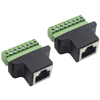 Adaptateur de remplacement DC RJ45 à bornes à vis, connecteur de câble Ethernet 8 broches mâle pour CCTV DVR avec matériau ignifuge pour PC